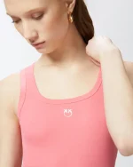 RIBBED VEST TOP WITH BIRDS LOGO PINKO - Image 5