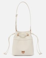 SECCHIELLO MINI BUCKET LEATHER BAG PINKO