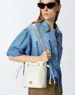 SECCHIELLO MINI BUCKET LEATHER BAG PINKO - Image 6