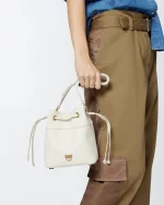 SECCHIELLO MINI BUCKET LEATHER BAG PINKO - Image 5
