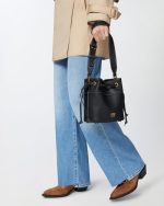 SECCHIELLO MINI BUCKET LEATHER BAG PINKO - Image 6