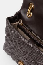 LOVE BAG PUFF QUILTED RAFFIA SHOULDER BAG WITH BUTTERFLY PINKO - Image 4