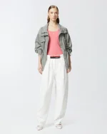 RIBBED VEST TOP WITH BIRDS LOGO PINKO - Image 2