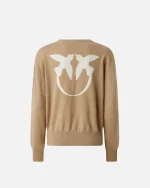 SWEATER WITH LOVE BIRDS MAXI-LOGO PINKO - Image 4