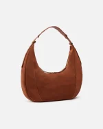 SUEDE SLOUCHY HOBO SHOULDER BAG WITH LEATHER HANDLE PINKO - Image 2