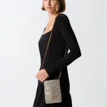 FULLY RHINESTONED LEATHER PHONE CASE PINKO