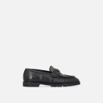 NAPPA LEATHER MOCCASINS WITH STUDDED PINKO