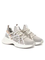 ARIEL SATIN/COW SUEDE/MIRROR CAGE PEARL SNΕAKERS PINKO - Image 2