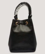 LEATHER CARGO BUCKET BAG PINKO - Image 3