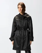 LONG PUFFER JACKET MADE OF SHINY FABRIC PINKO