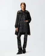 LONG PUFFER JACKET MADE OF SHINY FABRIC PINKO - Image 2