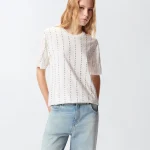 T-SHIRT WITH JEWEL STRIPES PINKO