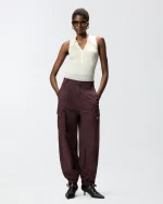 KNITTED SLEEVELESS POLO SHIRT WITH RIB KNIT PINKO - Image 2