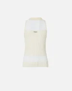 KNITTED SLEEVELESS POLO SHIRT WITH RIB KNIT PINKO - Image 6