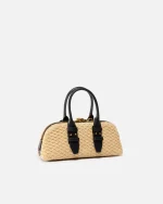 BOWLING ESCAPE RAFIA BAG HORIZONTAL PINKO - Image 2