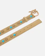LOVE BERRY SUEDE BELT WITH STUDS H3.5 PINKO - Image 4