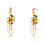 SWIVEL EARRINGS PEARL L GOLD EDBLAD