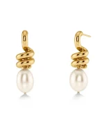 SWIVEL EARRINGS PEARL L GOLD EDBLAD