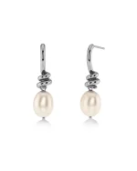 SWIVEL EARRINGS PEARL SILVER EDBLAD