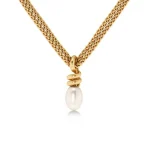 SWIVEL NECKLACE PEARL L GOLD EDBLAD