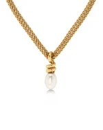 SWIVEL NECKLACE PEARL L GOLD EDBLAD