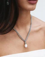 SWIVEL NECKLACE PEARL L SILVER EDBLAD - Image 3