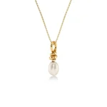 SWIVEL NECKLACE PEARL S GOLD EDBLAD