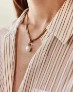 SWIVEL NECKLACE PEARL L GOLD EDBLAD - Image 4