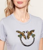 T-SHIRT QUENTIN JERSEY LOVE BIRDS PINKO - Image 2