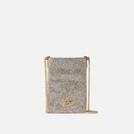 FULLY RHINESTONED LEATHER PHONE CASE PINKO