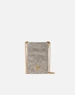 FULLY RHINESTONED LEATHER PHONE CASE PINKO