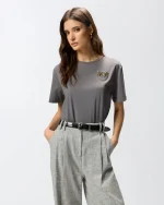 STREPITOSO T-SHIRT WITH LOGO LOVE BIRDS PINKO