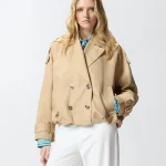 TRISCIA TRENCH SHORT DOUBLE-BREASTED COAT PINKO