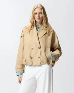 TRISCIA TRENCH SHORT DOUBLE-BREASTED COAT PINKO - Image 2