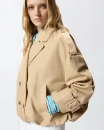 TRISCIA TRENCH SHORT DOUBLE-BREASTED COAT PINKO