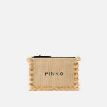 FLAT HANDLE SMALL RAFFIA CLUTCH PINKO
