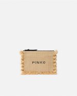 FLAT HANDLE SMALL RAFFIA CLUTCH PINKO