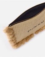 FLAT HANDLE SMALL RAFFIA CLUTCH PINKO - Image 4