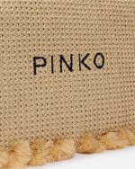 FLAT HANDLE SMALL RAFFIA CLUTCH PINKO - Image 3