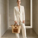 ARIANNA SHOPPER BAG WITH LEATHER DETAILS