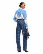 JEAN ELOISE EGG WITH ALL-OVER LOVE BIRDS LOGO PINKO - Image 3