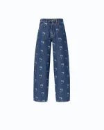 JEAN ELOISE EGG WITH ALL-OVER LOVE BIRDS LOGO PINKO - Image 5