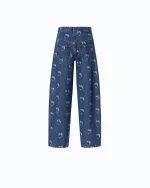 JEAN ELOISE EGG WITH ALL-OVER LOVE BIRDS LOGO PINKO - Image 6