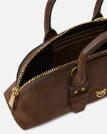 SMALL ESCAPE BOWLING SUEDE HORIZONTAL BAG PINKO - Image 5