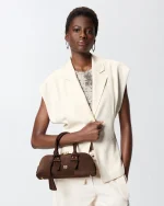 SMALL ESCAPE BOWLING SUEDE HORIZONTAL BAG PINKO - Image 2