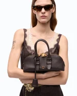 ESCAPE BOWLING BAG HORIZONTAL SHEEP BIG FULL GRAIN LEATHER PINKO - Image 5