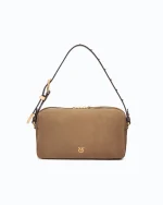 BOSTON TRIPTYCH SUEDE BOWLING BAG PINKO