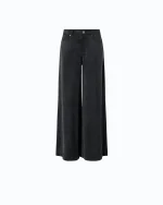 PALAZZO PORTA TROUSERS IN PEACHSKIN-FEEL TWILL PINKO - Image 6