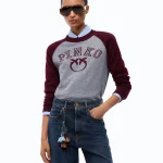 TWO-TONE AMSTERDAM SWEATER WITH LOVE BIRDS LOGO PINKO