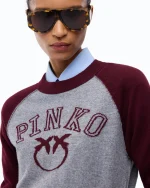 TWO-TONE AMSTERDAM SWEATER WITH LOVE BIRDS LOGO PINKO - Image 2
